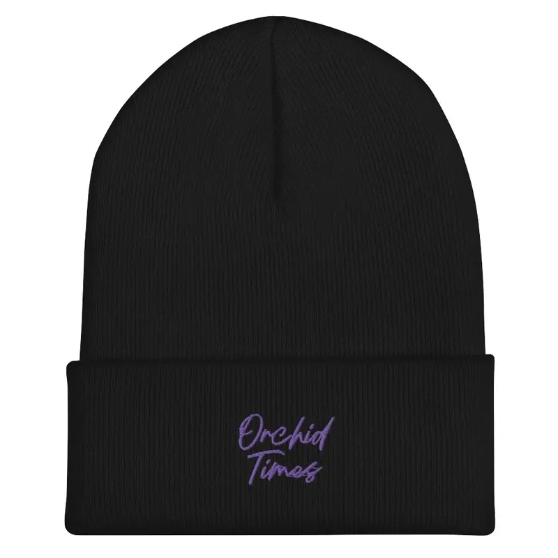 Black Embroidered Beanie